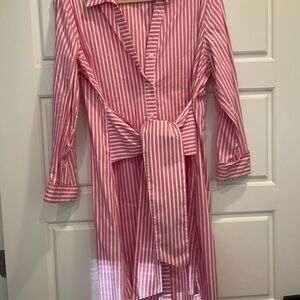 Draper James Pink Striped Long Sleeve Dress